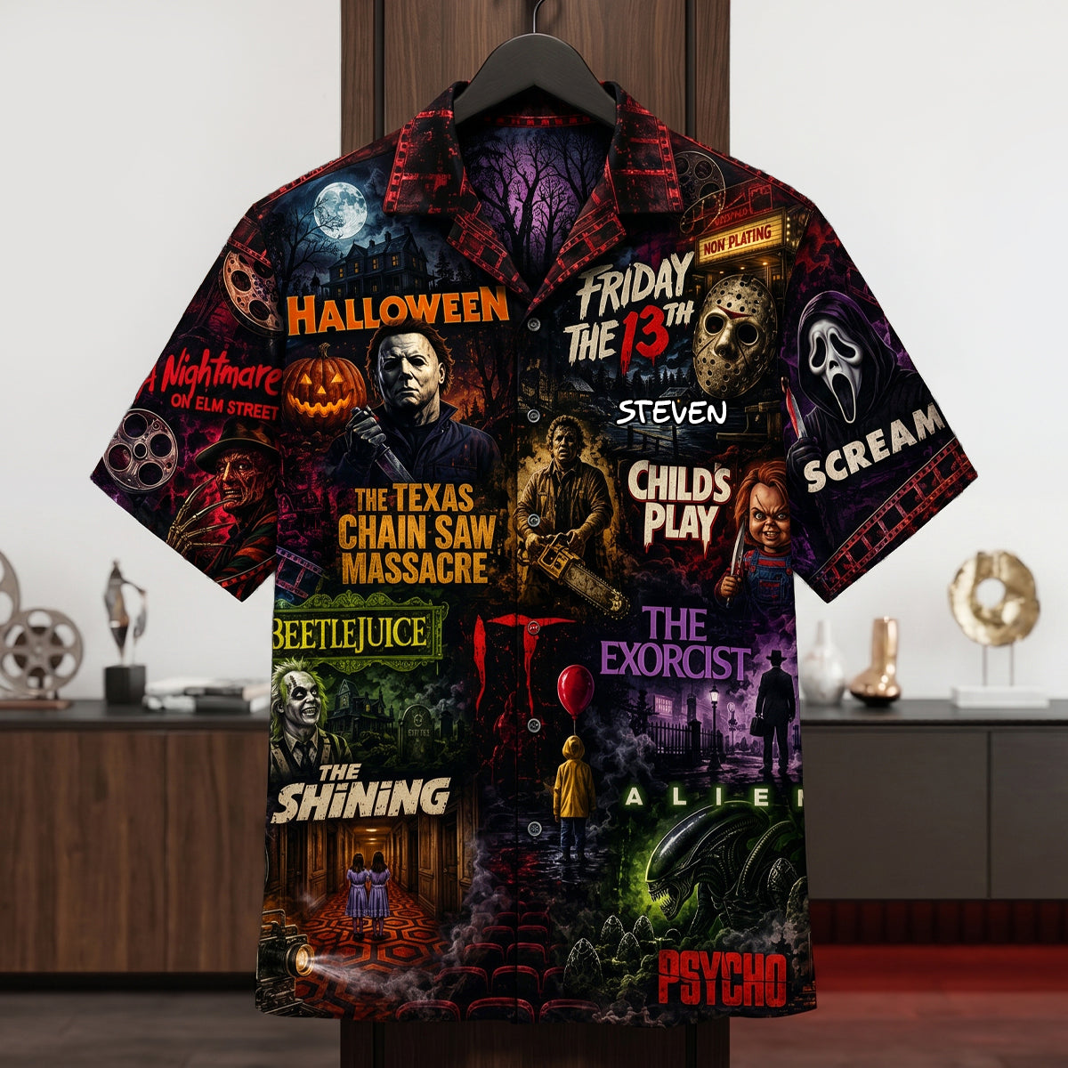 Scream for Style! Horror Hawaiian Shirt - Personalized Gifts for Horror Lovers