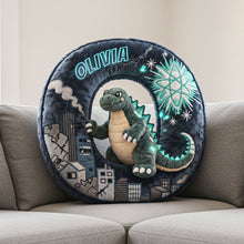 Load image into Gallery viewer, “Bring Imagination to Life” - Roaring Dino Alphabet Letter Pillow - Personalized Gift for Kids Pillow PopCulturePrints
