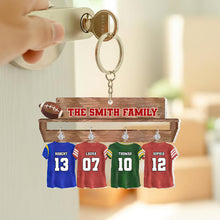 Load image into Gallery viewer, Custom Football Family Keychain - Personalized Team Jerseys Keychains PopCulturePrints
