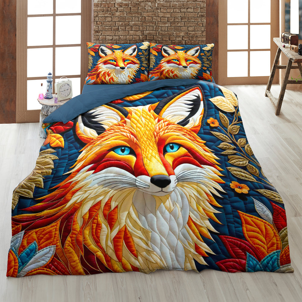 Vibrant Fox Lovers Quilt Bed Set - Cozy & Decorative Blanket PopCulturePrints