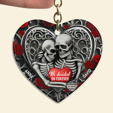Load image into Gallery viewer, Personalized Skeleton Couple Keychain - We Decided On Forever Keychains PopCulturePrints
