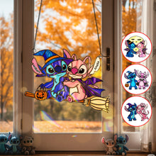 Load image into Gallery viewer, &quot;Spook-tacular Memories: Celebrate Together this Halloween!&quot; - Halloween Couple Suncatcher, Personalized Gifts for Couples Ornament PopCulturePrints
