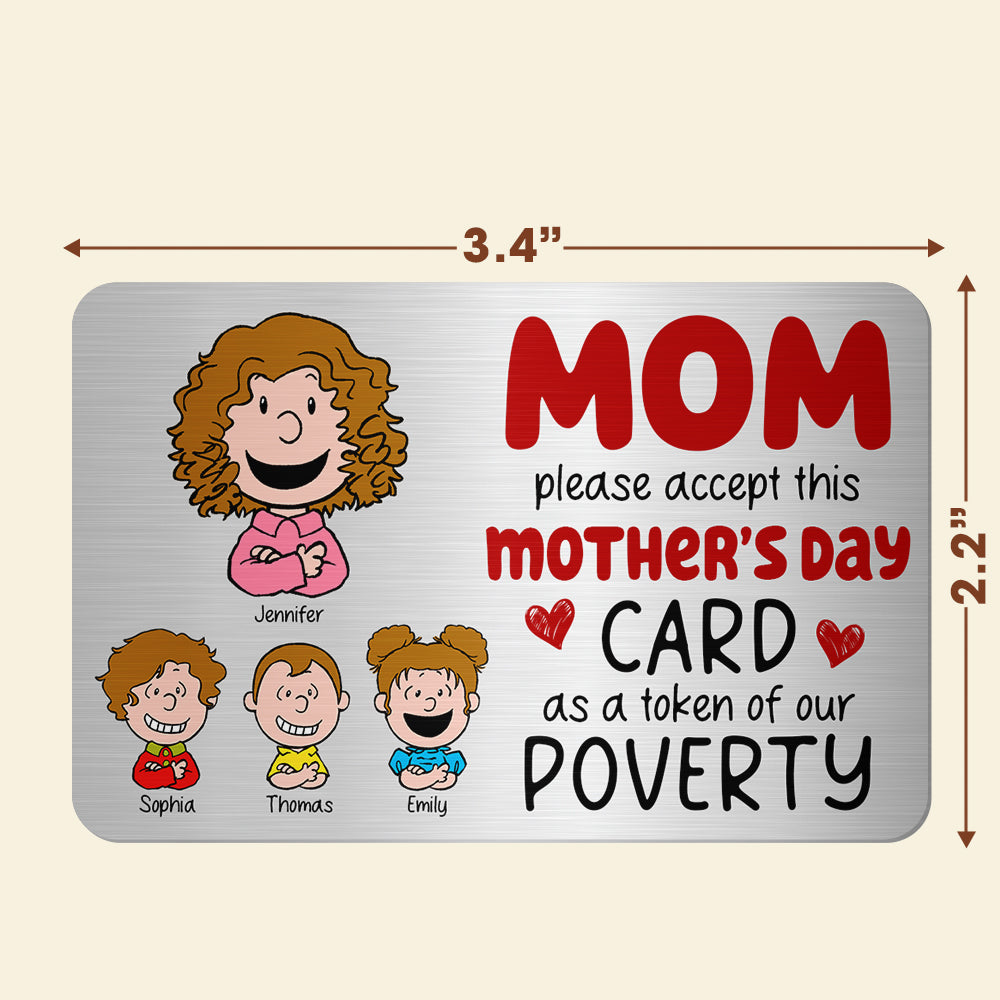 Mom, please accept this heartfelt Mother's Day Card - Personalized Aluminum Wallet Card | Gift for Mom, Grandma, and Loved Ones Wallet Card PopCulturePrints