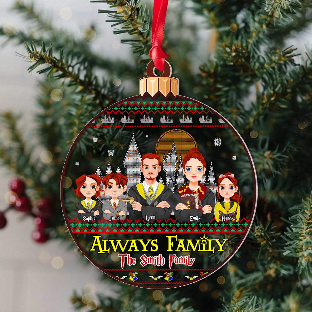 Personalized Christmas Family Ornament - Magical Theme