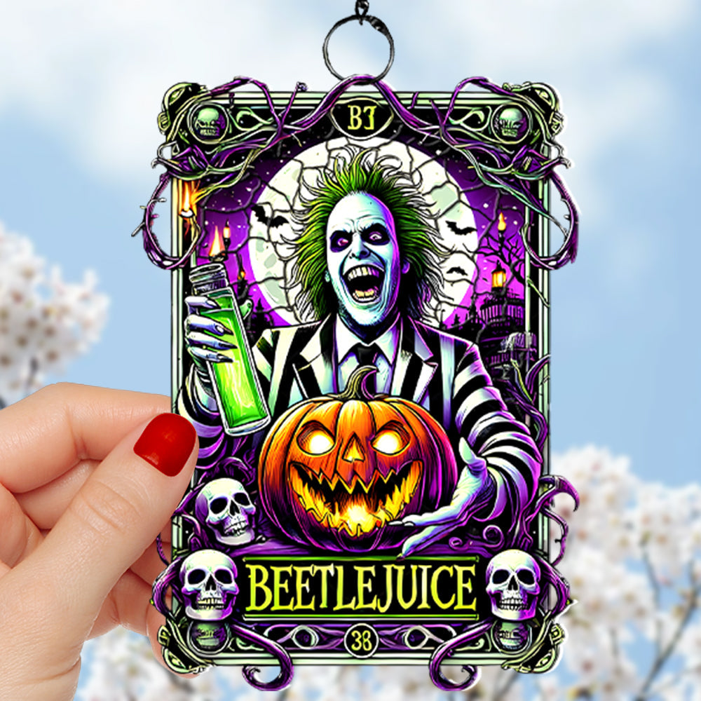 Beetlejuice Halloween Suncatcher Ornament - Unique Gift for Horror Fans