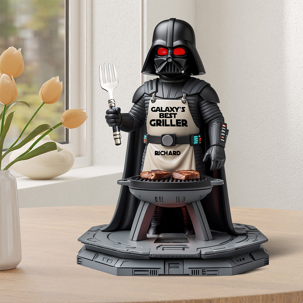 “Galaxy's Best Griller” - Personalized Acrylic Plaque, Gift for Dad, Grandpa & Grill Lovers Shaped Plaques PopCulturePrints