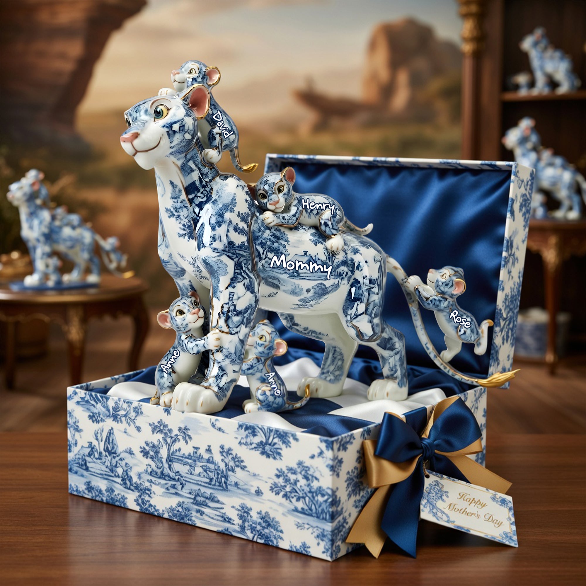 Queen of the Wild: A Unique Toile De Jouy Plaque - Personalized Gift for Mom and Grandma Shaped Plaques PopCulturePrints