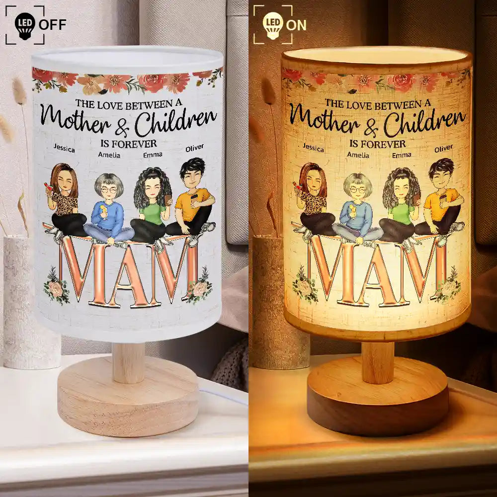 Mother & Daughters - Personalized Fabric Lamp - A Heartfelt Gift for Mom and Grandma Fabric Lamp PopCulturePrints