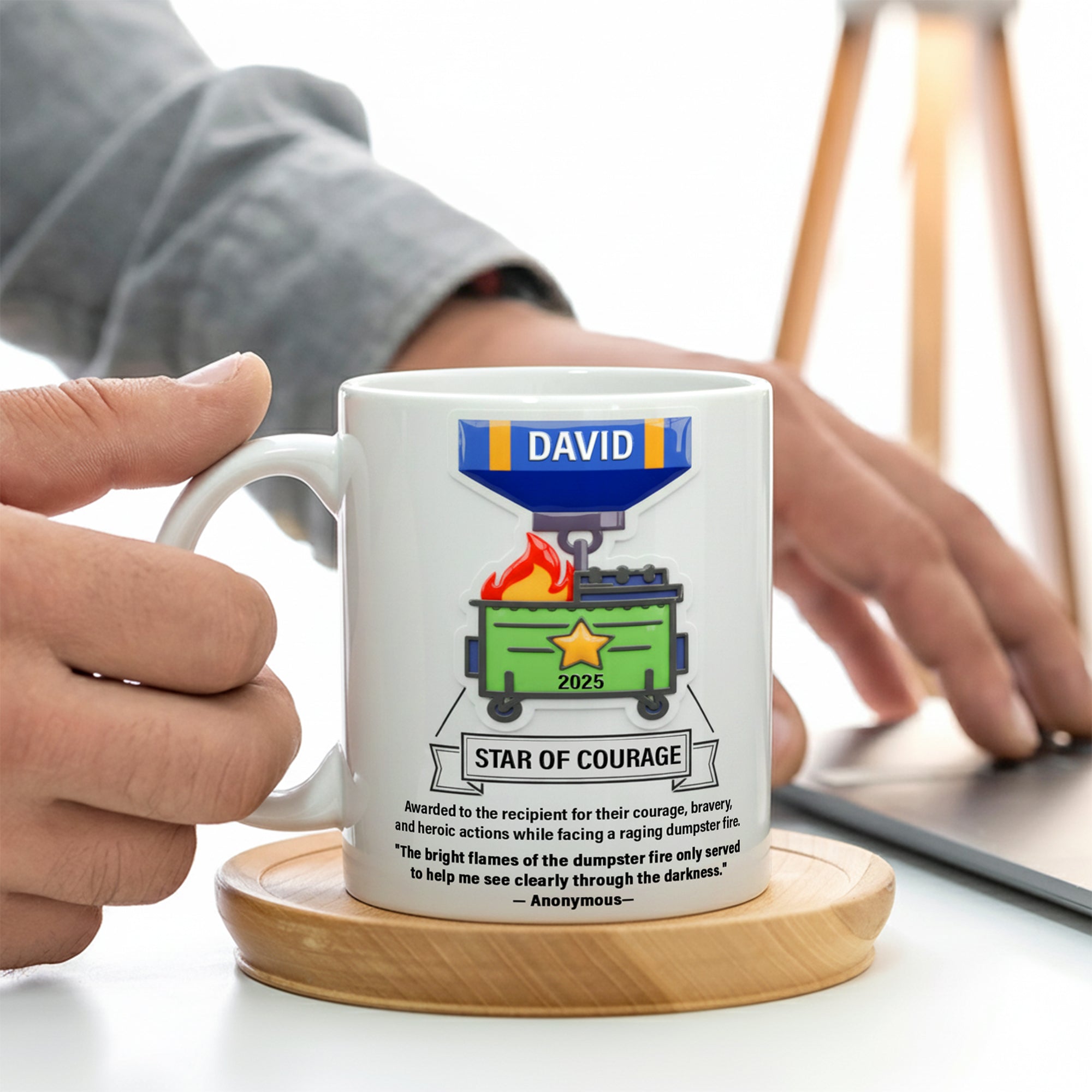 Star of Courage Mug - Personalized Coworker Gift for Every Occasion Coffee Mug PopCulturePrints
