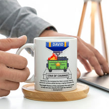 Load image into Gallery viewer, Star of Courage Mug - Personalized Coworker Gift for Every Occasion Coffee Mug PopCulturePrints
