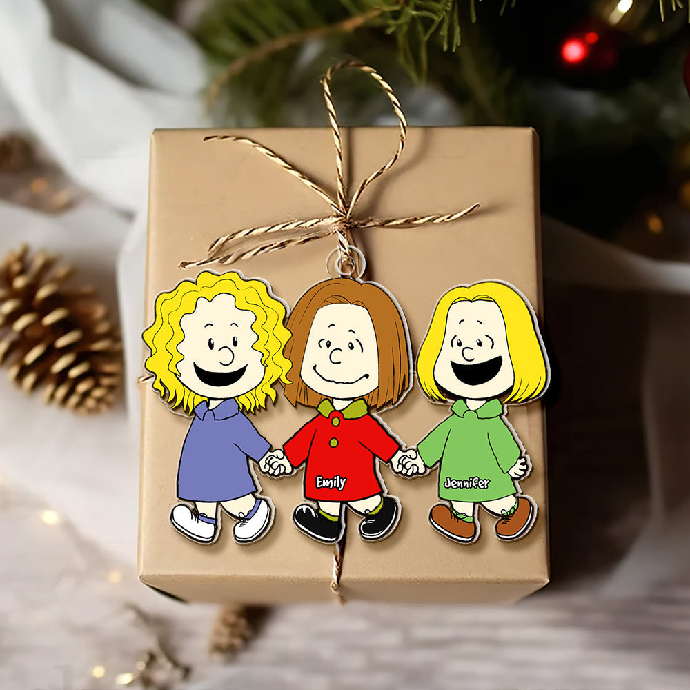 Custom Best Friend Cartoon Christmas Ornament