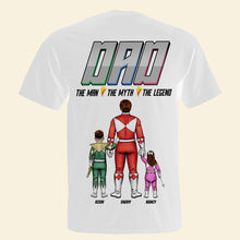 Load image into Gallery viewer, “The Man, The Myth, The Legend” - Power Dad Shirt - Personalized Gifts for Dads, Grandpa, and Father Figures Shirts PopCulturePrints
