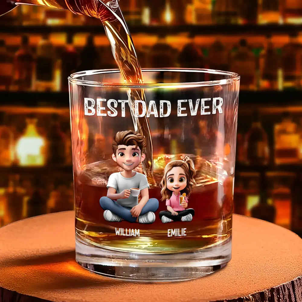 "For The Times I Drive You To Drink" - Personalized Whiskey Glass for the Best Dad Ever Whiskey Glass PopCulturePrints