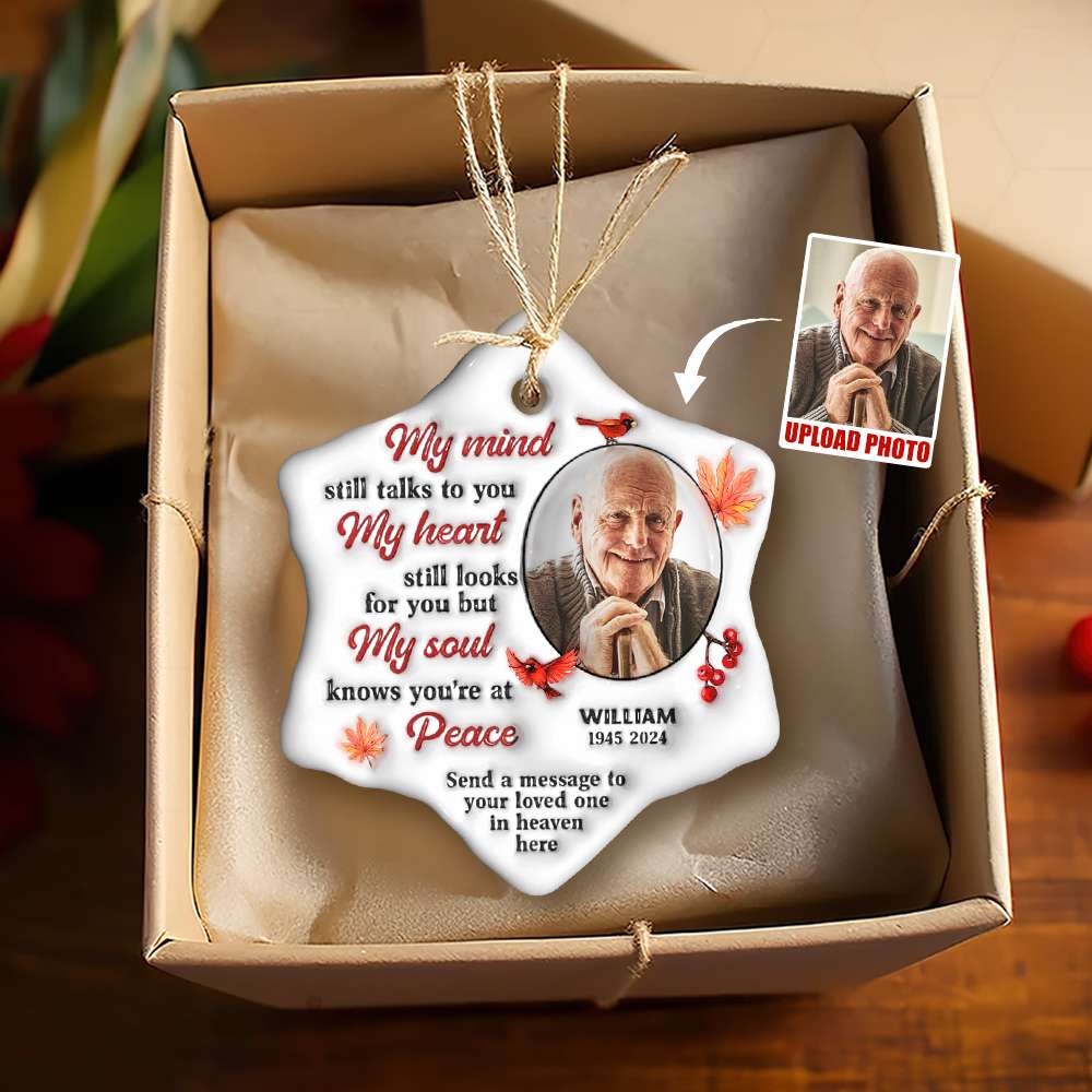 Personalized Memorial Ornament - Custom Photo & Message Ornament PopCulturePrints