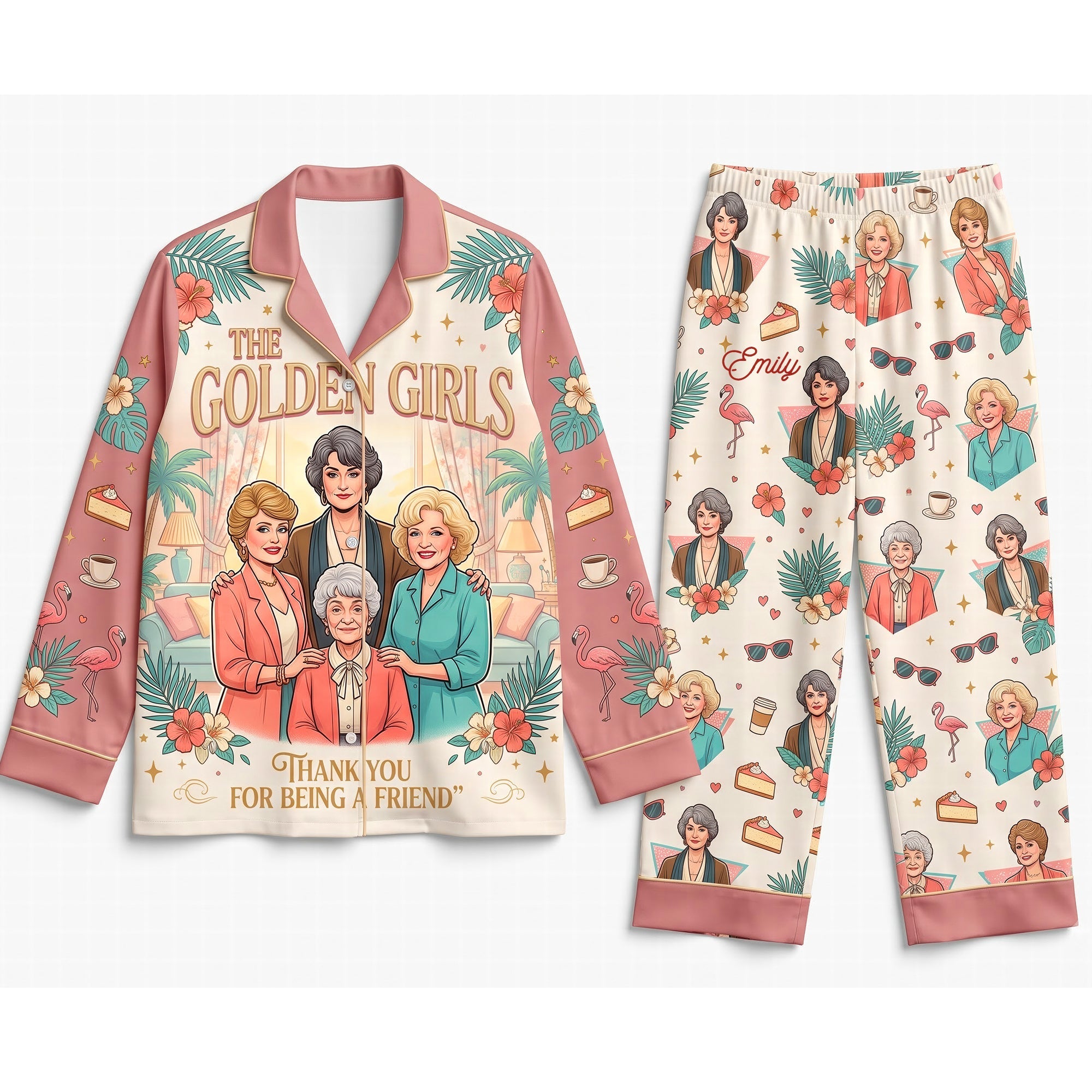 "Thank You for Being a Friend" - Classic Friends Forever Pajama Set - Personalized Gift for Friends, Family & Loved Ones