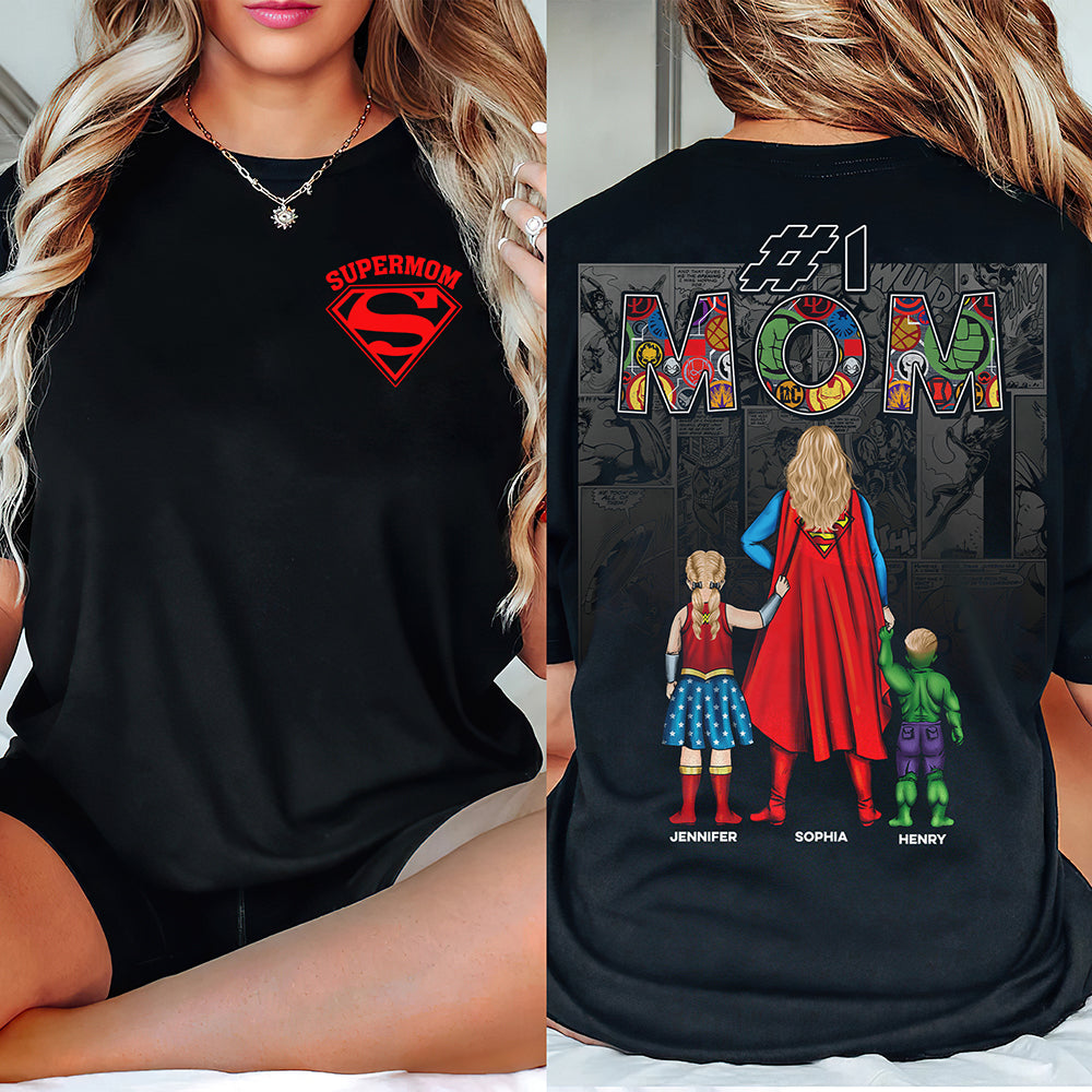 #1 Mom Shirt - Superhero Inspired Personalized Gift for Moms, Grandmas & Wonderful Women Shirts PopCulturePrints