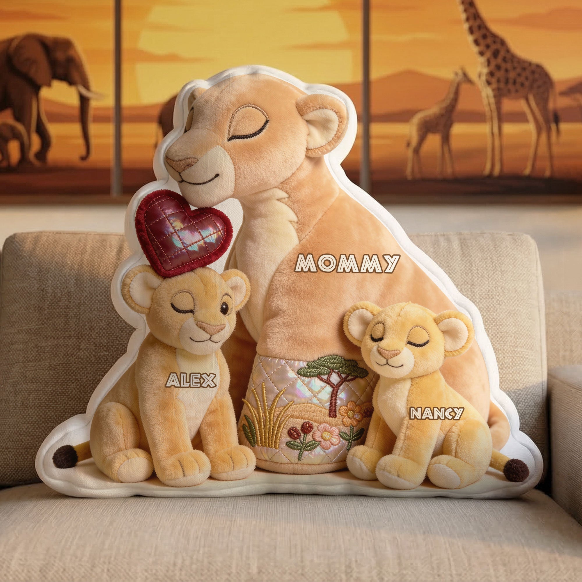 "A Mother’s Love is Forever" - Personalized Mom and Baby Cub Pillow - Perfect Gift for Mom, Grandma, and Loved Ones Pillow PopCulturePrints