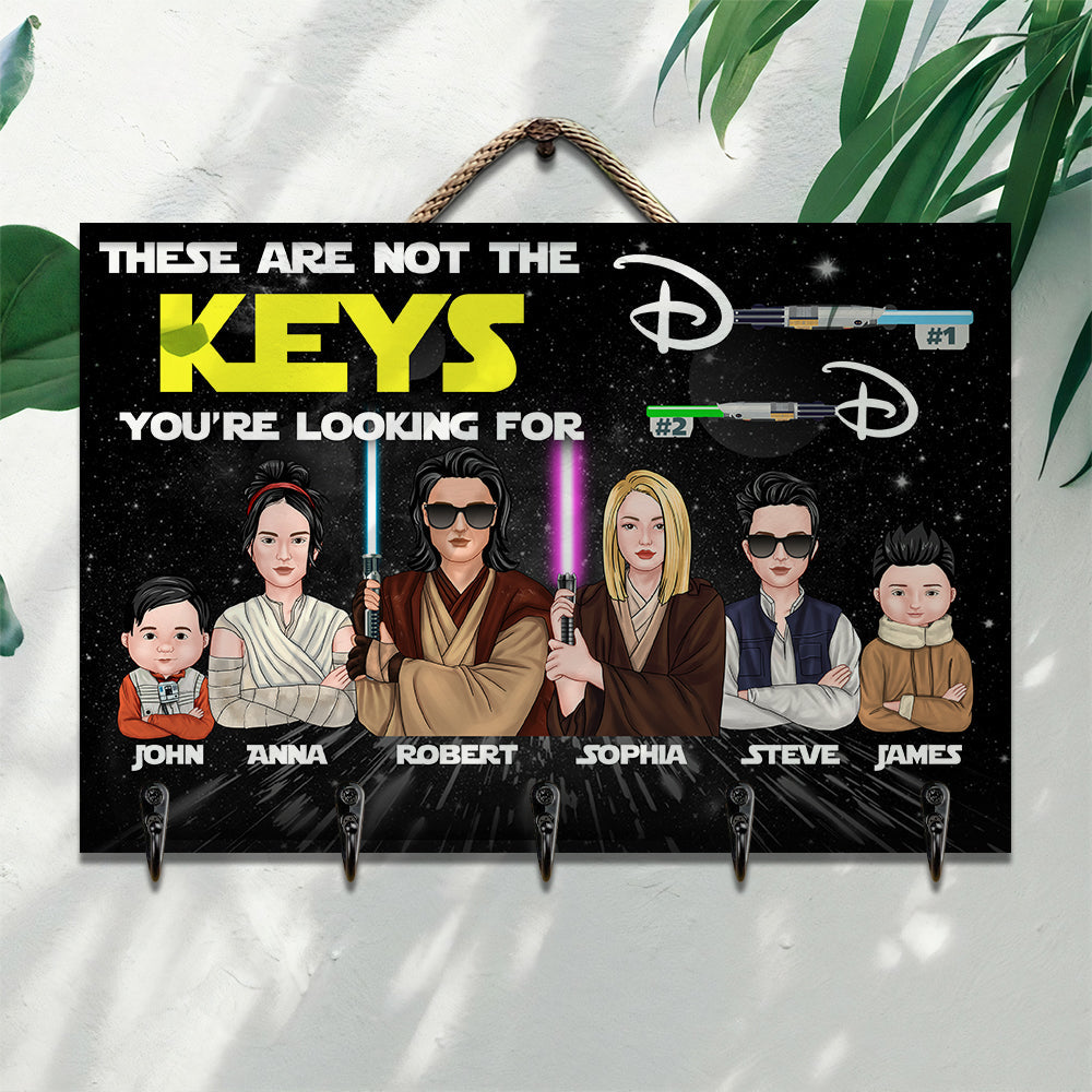 Personalized Jedi Family Wood Key Hanger Wood Sign PopCulturePrints
