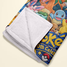 Load image into Gallery viewer, Celebrate 30 Years of Adventure: Pokémon 30th Milestone Collector Blanket - Personalized Gift for Fans Blanket PopCulturePrints
