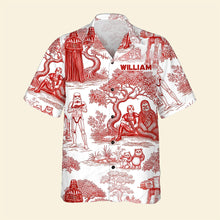Load image into Gallery viewer, Explore the Galaxy with Your Personalized Touch - Galactic Toile Hawaiian Shirt - Unique Gift for Galaxy Lovers Hawaiian Shirts PopCulturePrints
