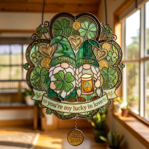 You're My Lucky In Love - Personalized Couple Suncatcher Ornament Ornament PopCulturePrints