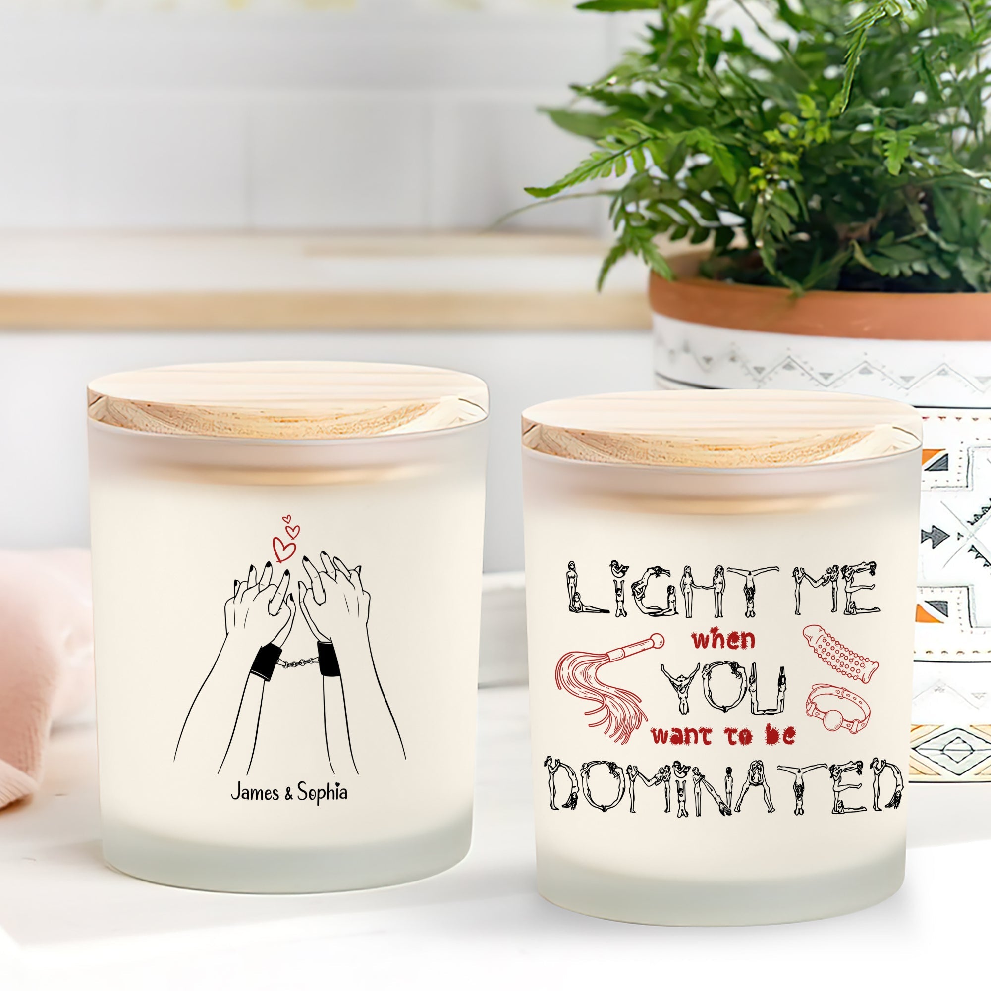 Personalized Couple Scented Candle - Light Me When You Want to Be Dominated Scented Candle PopCulturePrints