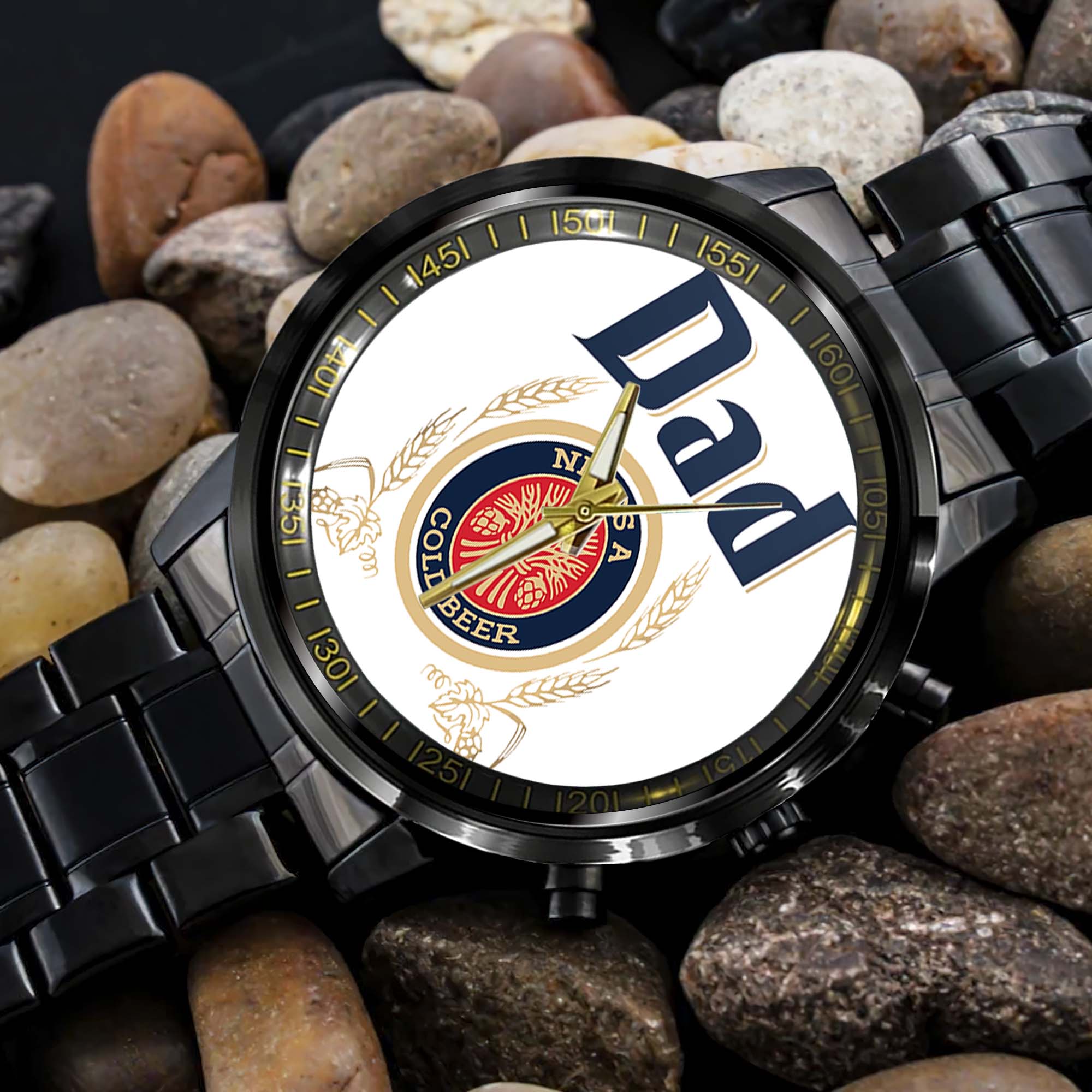 Personalized Dad Watch - Vintage Beer Theme Men's Watch PopCulturePrints