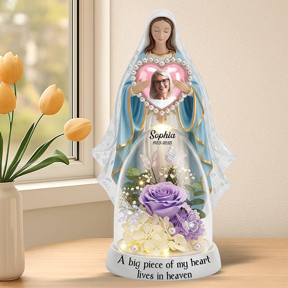 A Big Piece of My Heart Lives in Heaven - Memorial Acrylic Plaque, Custom Photo Gift for Loved Ones Shaped Plaques PopCulturePrints