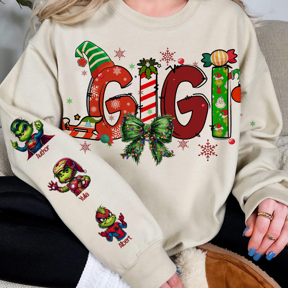 Custom Christmas Grinch Family Shirt - Personalized Gift for Mama AOP Products PopCulturePrints