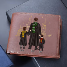 Load image into Gallery viewer, Personalized Family Wizard Wallet - Custom Name Magic Castle Design
