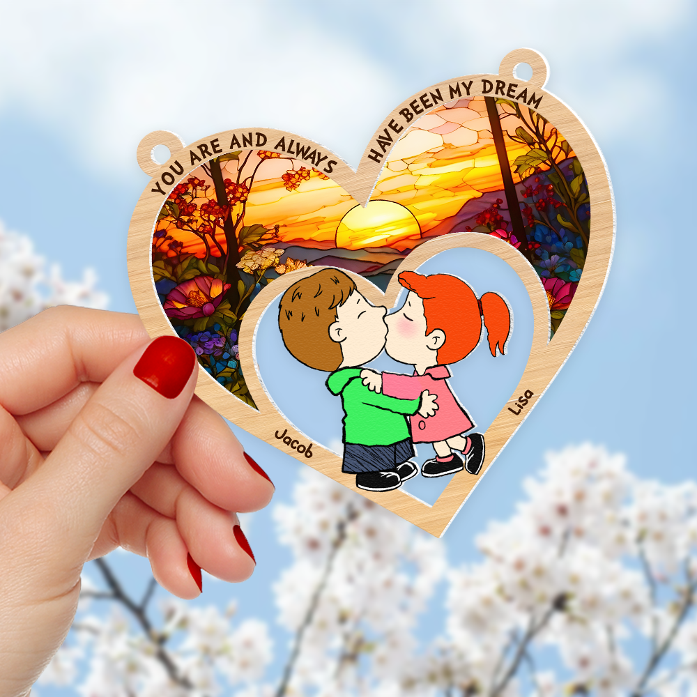 Personalized Love Suncatcher Ornament for Couples Suncatcher PopCulturePrints