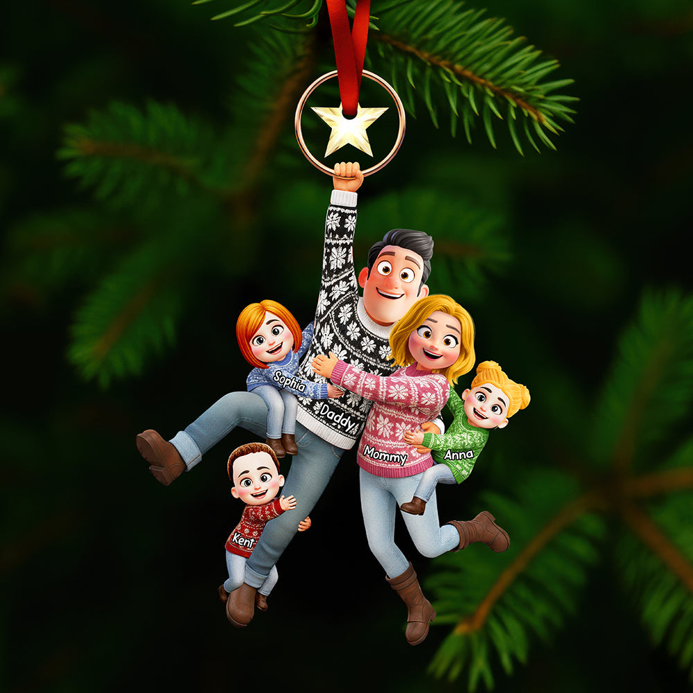 "Celebrate Family Bonds with Love" - Flying Family Ornament, Personalized Gift for All Occasions Ornament PopCulturePrints