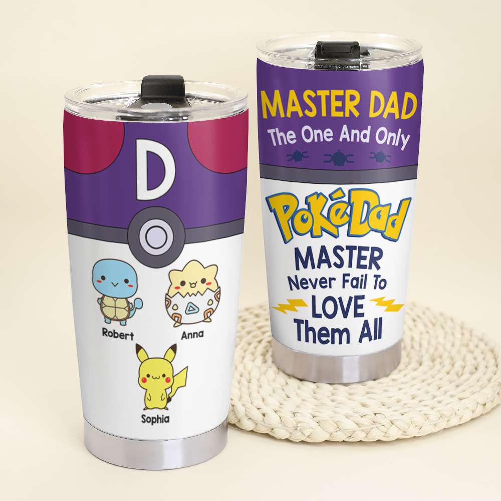 Personalized Pokedad Tumbler - The One and Only Master Dad Gift