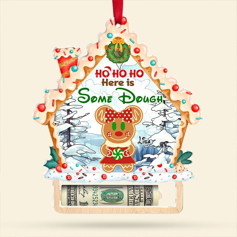 Personalized Christmas Money Holder Ornament - Here is Some Dough