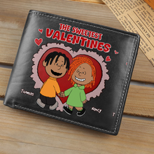 Load image into Gallery viewer, Personalized PU Leather Wallet for Couples - Sweetest Valentines Leather Wallet PopCulturePrints
