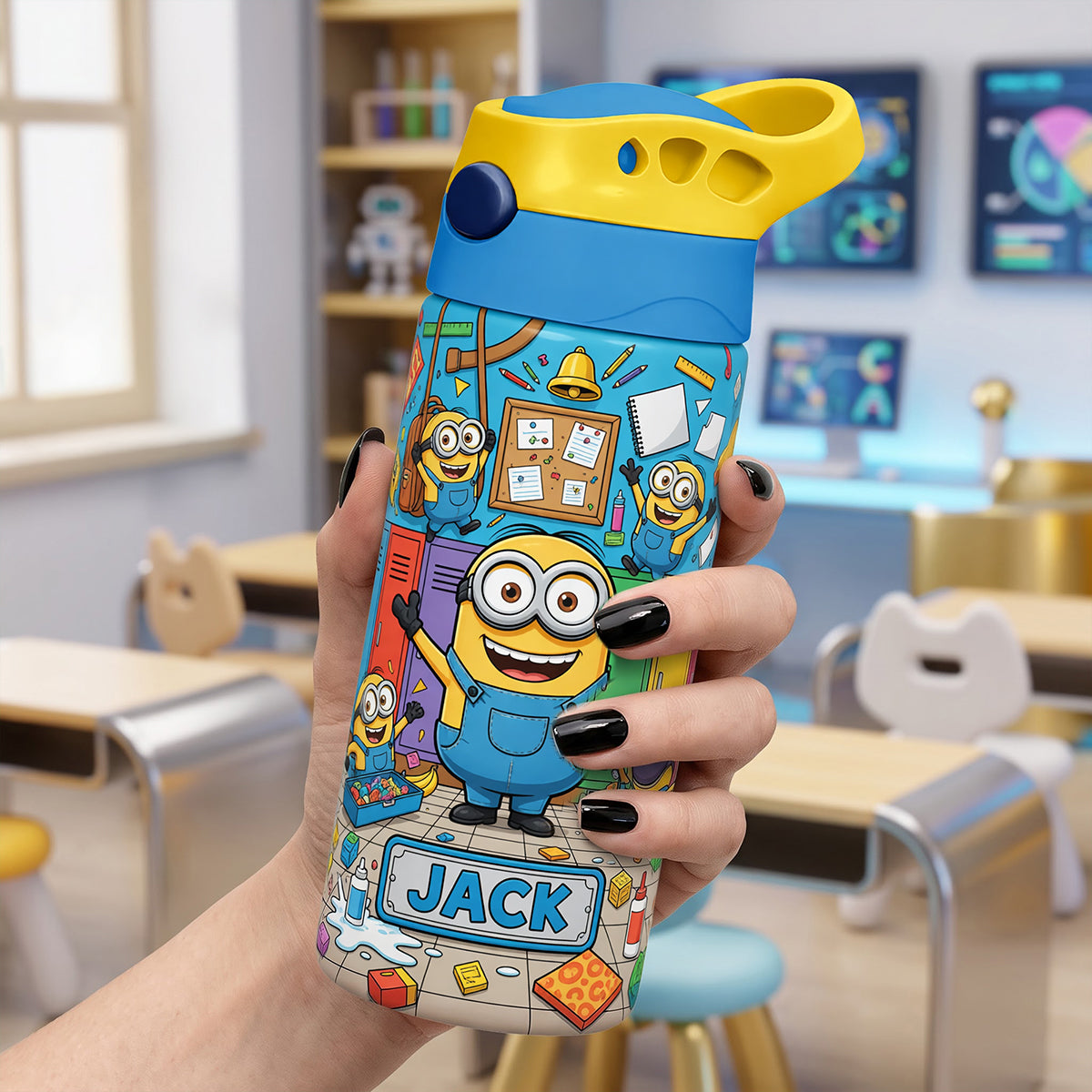 “Make School Fun!” - Personalized Minion Kids Tumbler - Custom Gift for Every Child