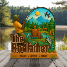 Load image into Gallery viewer, &quot;The Perfect Gift for Fishing Enthusiasts - Personalized Fishing Lovers Plaque for Dad, Grandpa, and Any Angler!&quot; Shaped Plaques PopCulturePrints
