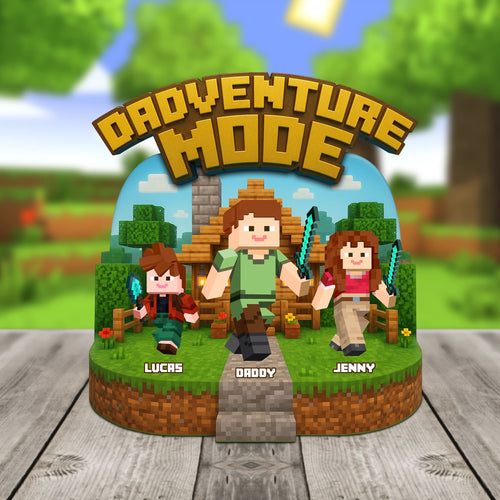 “Adventure Awaits, Dad!” - Dadventure Plaque - Personalized Gift for Dad, Grandpa, and Father Figures Shaped Plaques PopCulturePrints