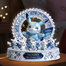 Load image into Gallery viewer, "Mommy, We Choose You!" - Elemental Creatures Toile de Jouy Shape Acrylic Light Box - Personalized Gift for Mom and Grandma Light Box PopCulturePrints
