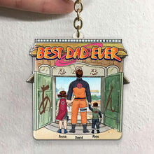 Load image into Gallery viewer, Best Dad Ever Personalized Anime Keychain Gift Keychains PopCulturePrints
