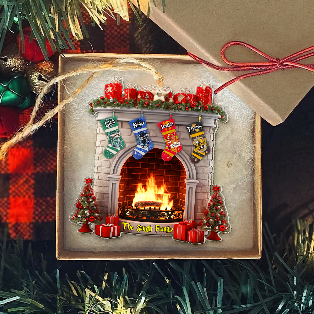 Custom Family Name Wizard Stocking Fireplace Ornament