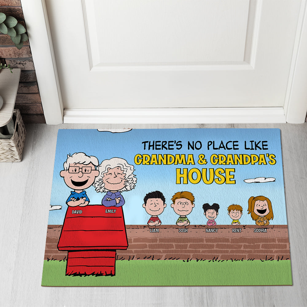 Personalized Grandparent Doormat - Custom Cartoon Family Design