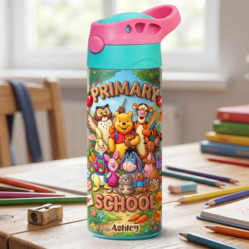 “Cheers to New Adventures!” - Personalized Primary School 12oz Kid Tumbler - Perfect Gift for Back to School Kids Tumbler Cup PopCulturePrints