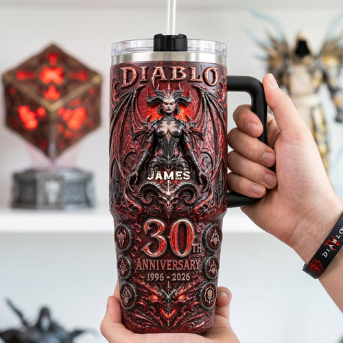 Unlock the Power of Personalization - Evil Lord 40oz Tumbler With Handle Tumbler Cup PopCulturePrints