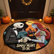 Load image into Gallery viewer, “Embrace the Spooky Spirit!” - Spooky Couple Round Mat - Personalized Halloween Gift for Couples, Friends, and Family
