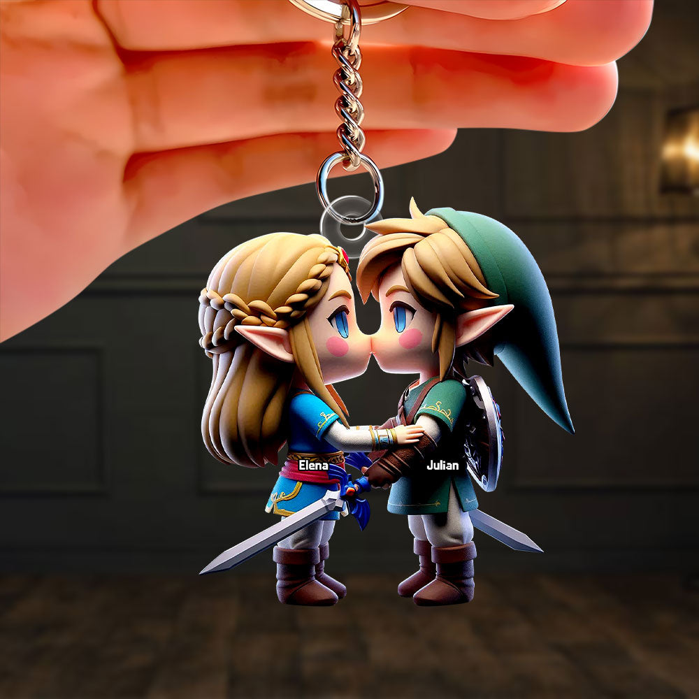 Custom Chibi Fantasy Couple Keychain