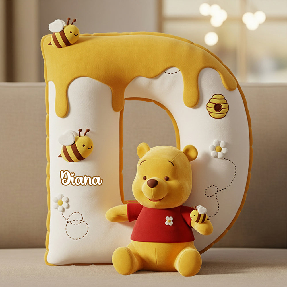 Bring Sweetness to Your Child's Room with Our Honey Letter Pillow - Personalized Gift for Kids Pillow PopCulturePrints