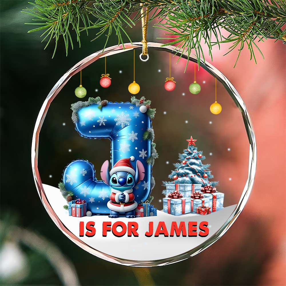 Personalized Kids Christmas Ornament - Letter J