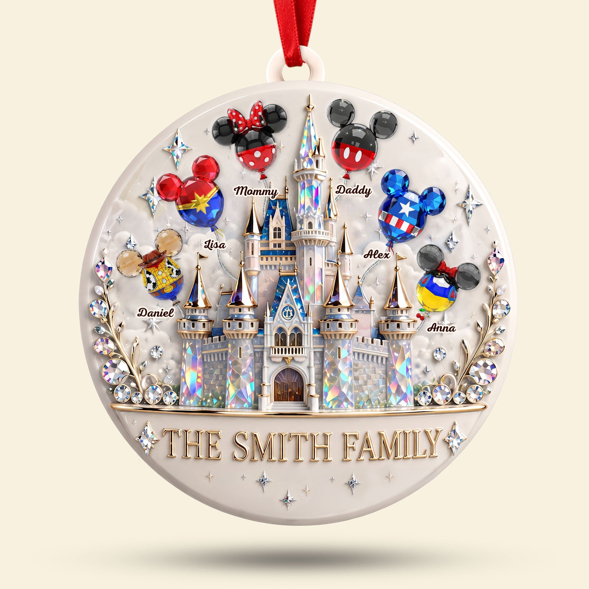 Balloon Family Ornament - Personalized Christmas Gift for Families
