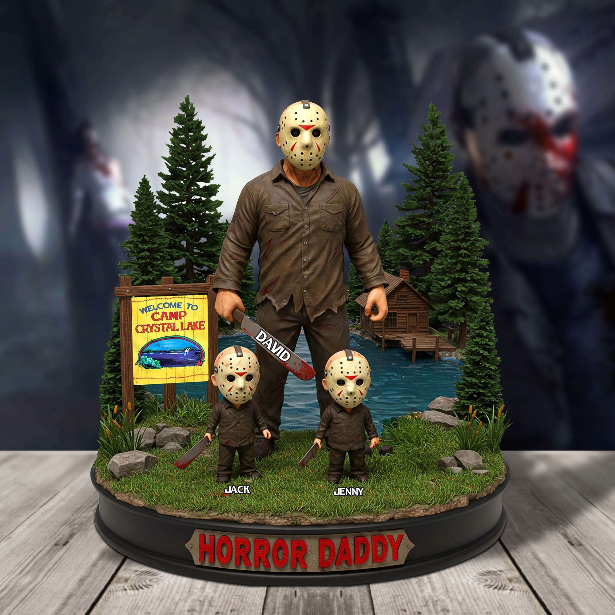 "Embrace the Fear, Celebrate the Love" - Horror Dad Acrylic Plaque - Personalized Gift for Dad, Grandpa & More! Shaped Plaques PopCulturePrints
